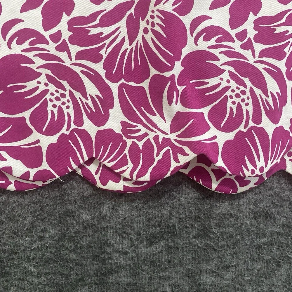 NEW Talbots Skirt Women 12 Purple Floral Scallop Hem Pencil Office Career Preppy